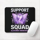 Paarse lint vlinder supportteam alzheimer muismat (Met muis)