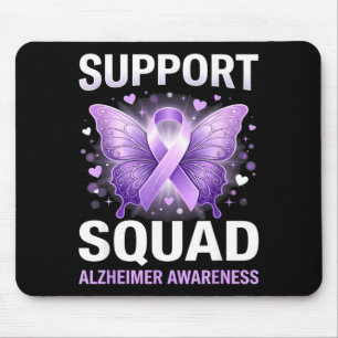 Paarse lint vlinder supportteam alzheimer muismat
