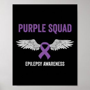 Paarse lint voor epilepsiebewustzijn - Epilepsiebe Poster