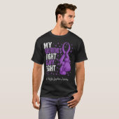 Paarse lint Vriendin Hodgkins lymfoom Awareen T-shirt (Voorkant volledig)