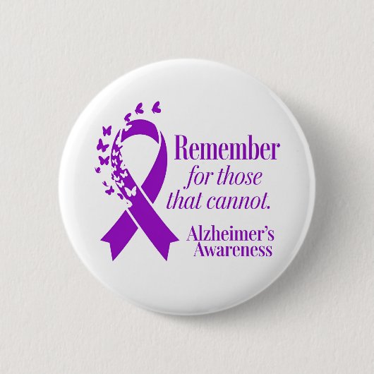 Paarse Lint Ziekte van Alzheimer Ronde Button 5,7 Cm (Voorkant)