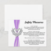 Paarse lint zilveren zwanen veiligheidsmaatregelen informatiekaartje (Voorkant / Achterkant)