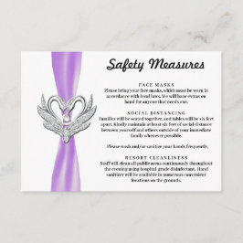 Paarse Lint Zilveren Zwannen Veiligheidsmaatregele Informatiekaartje