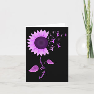Paarse Lint Zonnebloem Vlinder Overdosis Bewustzij Kaart