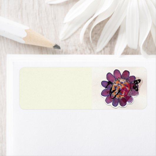 Paarse lintbloem etiket (Insitu)