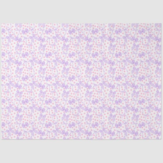 Paarse linten met roze stippen tissuepapier (Voorkant)