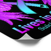 Paarse Lintengel Vleugel Suicide Awareness Memoria Poster (Hoek)