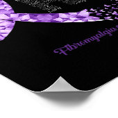 Paarse-lintfibromyalgie-bewustzijn Poster (Hoek)