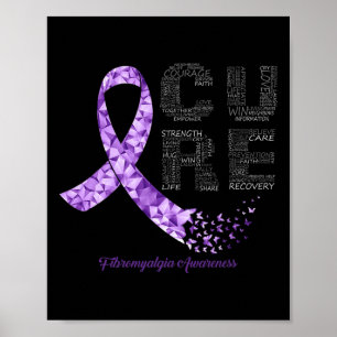 Paarse-lintfibromyalgie-bewustzijn Poster