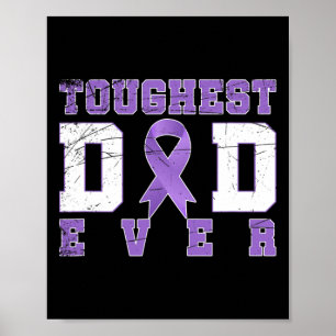 Paarse lintkanker vechter vader geschenk pancreas poster