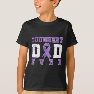 Paarse lintkanker vechter vader geschenk pancreas t-shirt
