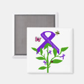 Paarse lintmagneet voor huiselijk geweld magneet (Voorkant / Achterkant)