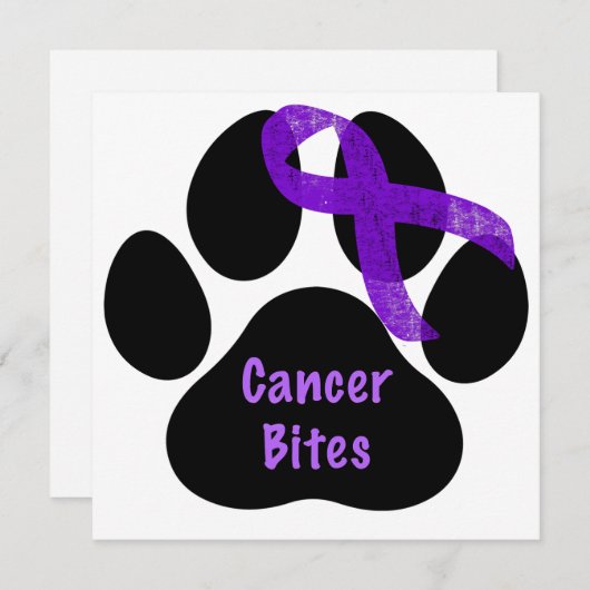 Paarse lintpoot print pancreaskanker Kaart (Voorkant / Achterkant)