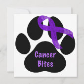 Paarse lintpoot print pancreaskanker Kaart (Voorkant)