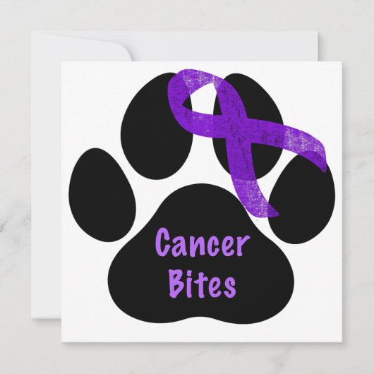 Paarse lintpoot print pancreaskanker Kaart (Voorkant)