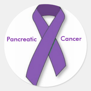 Paarse lintstickers ronde sticker