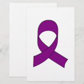 Paarse linttekening briefpapier (Voorkant / Achterkant)