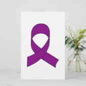 Paarse linttekening briefpapier (Staand voorkant)