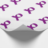 Paarse linttekening cadeaupapier (Hoek)