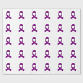 Paarse linttekening cadeaupapier (Vlak)