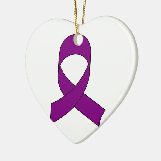 Paarse linttekening keramisch ornament (Links)