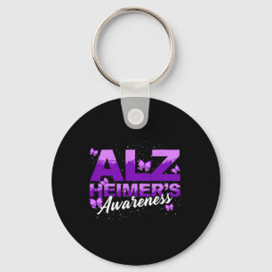 Paarse lintvlinders Alzheimerheimers Awarene Sleutelhanger