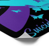 Paarse lintvlinders zelfmoordpreventie bewust poster (Hoek)