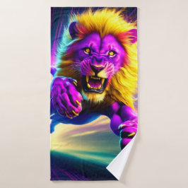 Paarse Lion Badhanddoek