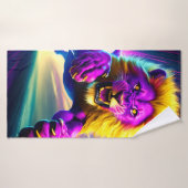 Paarse Lion Badhanddoek (Badhanddoek)