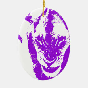 Paarse Lion King Keramisch Ornament