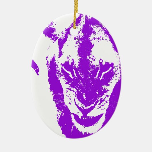 Paarse Lion King Keramisch Ornament (Voorkant)