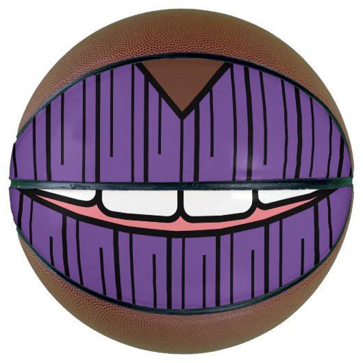 Paarse lippen glimlachen basketbal (Voorkant)