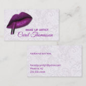 Paarse Lippen Make-up Visitekaartje (Voorkant / Achterkant)