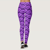 Paarse Lippen Patroon Leggings (Achterkant)