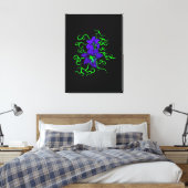 paarse lippenbloem, zwart canvas afdruk (Insitu (Slaapkamer))