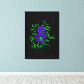 paarse lippenbloem, zwart canvas afdruk (Insitu (Houten vloer))