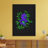 paarse lippenbloem, zwart canvas afdruk (Insitu (Woonkamer))