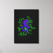 paarse lippenbloem, zwart canvas afdruk (Voorkant)