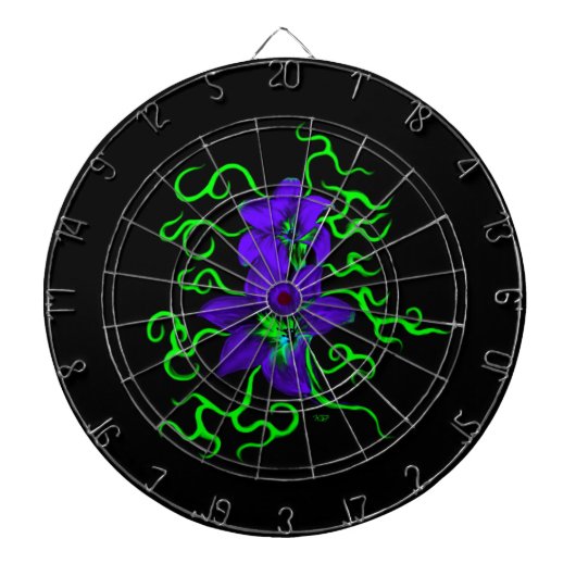 paarse lippenbloem, zwart dartbord (Voorkant)