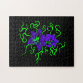 paarse lippenbloem, zwart legpuzzel (Horizontaal)
