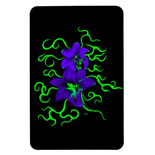 paarse lippenbloem, zwart magneet (Verticaal)