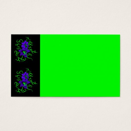 paarse lippenbloem, zwart visitekaartjes (Voorkant)
