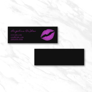Paarse Lippenstift Mini Visitekaartje