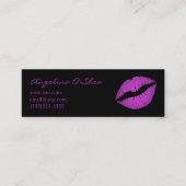 Paarse Lippenstift Mini Visitekaartje (Voorkant)