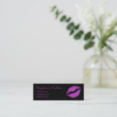 Paarse Lippenstift Mini Visitekaartje (Staand voorkant)