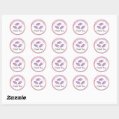 Paarse Lips & Glitter Lip Gloss Business Ronde Sticker (Vel)