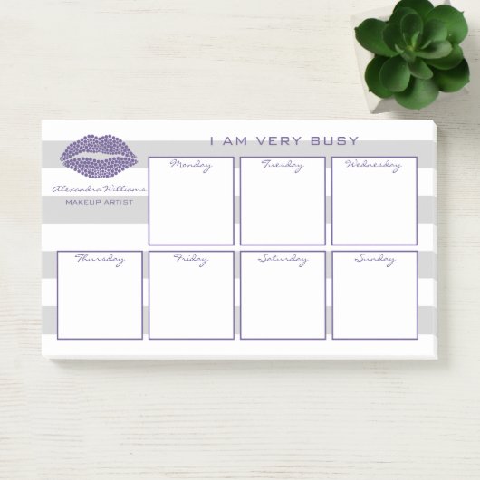Paarse lips Modern Beauty Weekagenda Post-it® Notes (Kantoor)