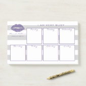 Paarse lips Modern Beauty Weekagenda Post-it® Notes (Op bureau)