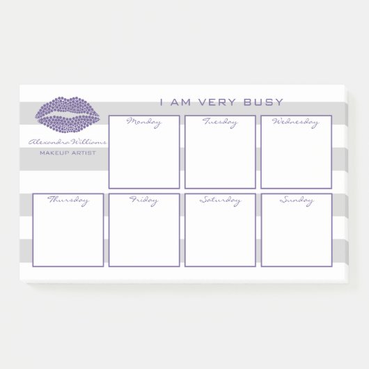 Paarse lips Modern Beauty Weekagenda Post-it® Notes (Voorkant)