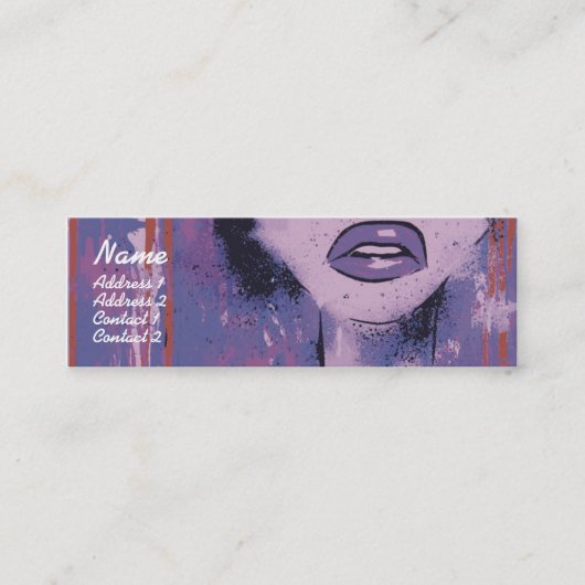 Paarse lips - Skinny Mini Visitekaartje (Voorkant)